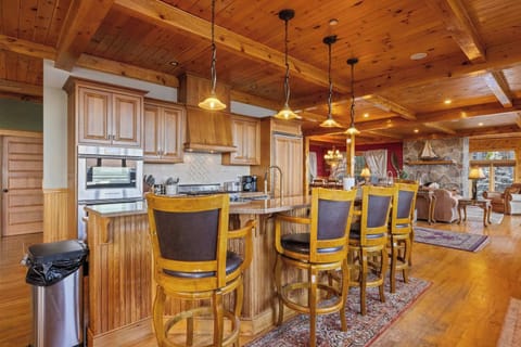 Bar seating at the kitchen island for casual meals and easy gathering