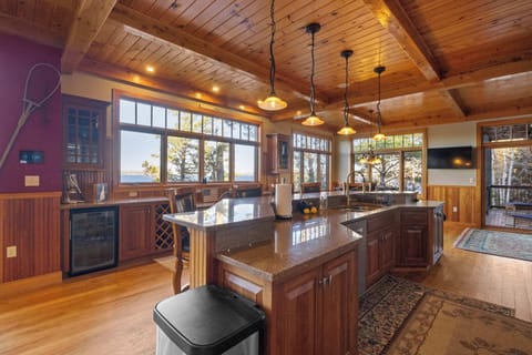 Spacious chef’s kitchen with premium appliances and seating