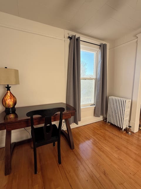 Work remotely with convenient outlets, Wi-Fi, and views of the park & hillside.