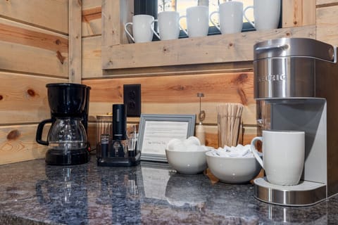 Start your mountain mornings right at our fully-stocked coffee station, featuring both a Keurig and a traditional drip brewer to satisfy every coffee lover in your group.