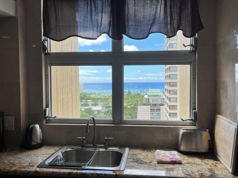 Ocean Views from the 3 bedroom window.
