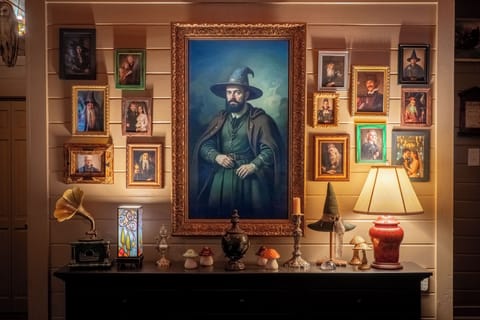 Nizer, the motion-activated moving portrait that sits above the entry table.