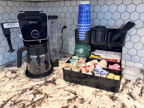 Well stocked coffee bar