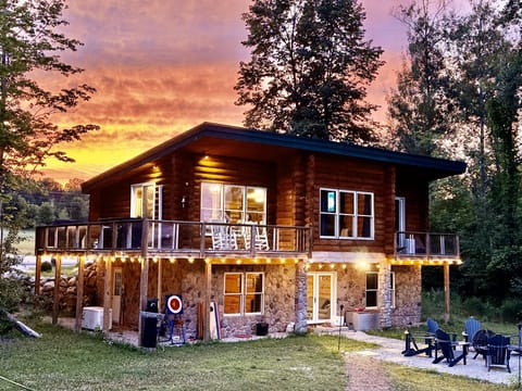 Backyard view of home