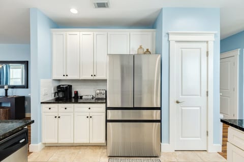 Stainless steel appliances in the kitchen
