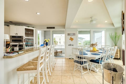 Open dining and kitchen area