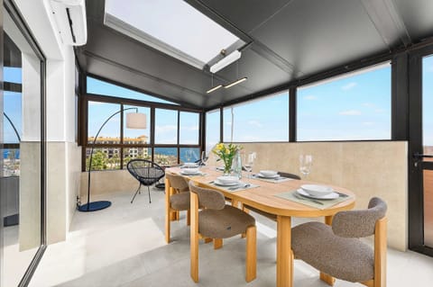 Private Roof-Top Terrace with Ocean Views, AC, Dining & Sitting Areas