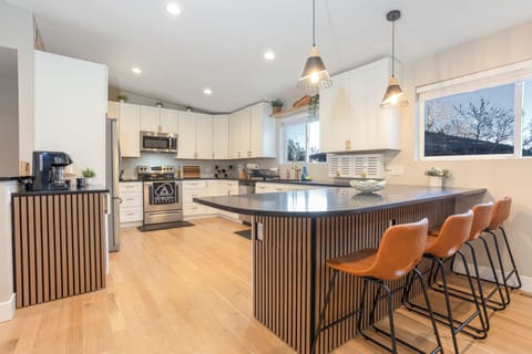 Large, spacious kitchen with modern appliances