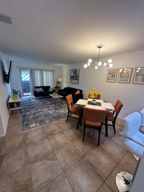 Livingroom and dining room.