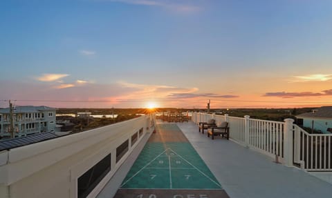 Sunset while enjoying a friendly game of shuffleboard