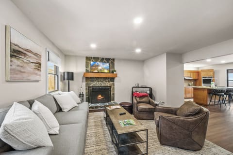 Wood Burning Fireplace and TV