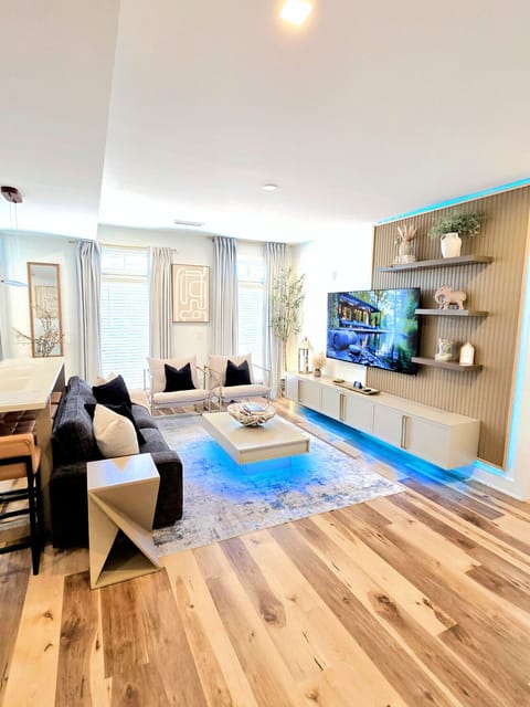 Living room with 75` TV