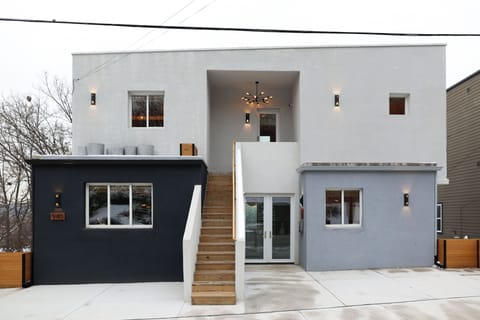 Street level front side of building