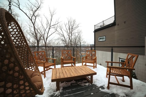 Private balcony with view of the Ohio River and Downtown Cincinnati
