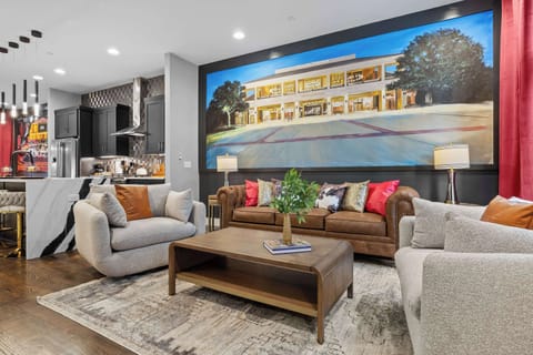 Custom Grand Ole Opry Mural, Fireplace + Smart TV