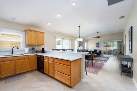 Looking into the house after passing through the entry