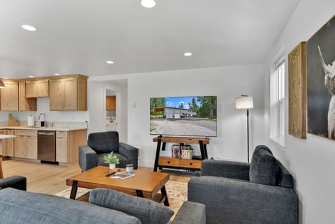 Living room, hallway and kitchen