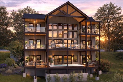 Stunning multi-level retreat with expansive decks and floor-to-ceiling windows.