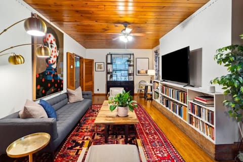 This lovingly restored property boasts original hardwood floors and ceilings throughout.
