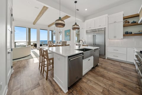 Shimmering Pearl | 2nd floor kitchen with ocean views