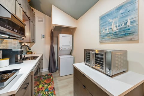 Washer/Dryer with detergent provided.