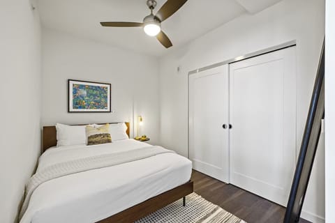 Drift into deep sleep in this calm, minimalist bedroom.