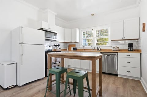 Bright modern kitchen with island seating