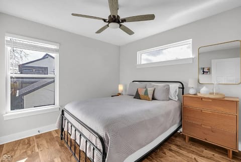 Stearns & Foster luxury plush mattress, Coop Home Goods pillows, sound machine.