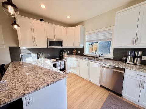 Modern Kitchen: Induction Stove, Dishwasher, Fridge w/ Ice & Water, Bright Light