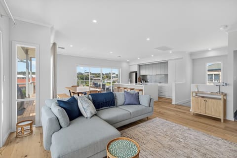 Open plan living, dining and kitchen