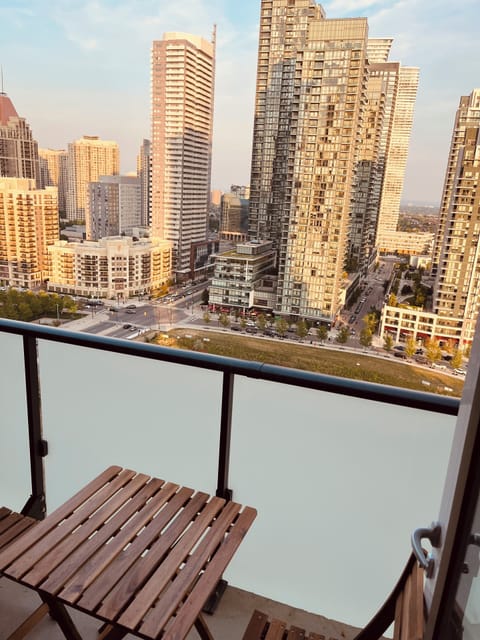 Panoramic downtown scenery complemented by stylish, elegant design.