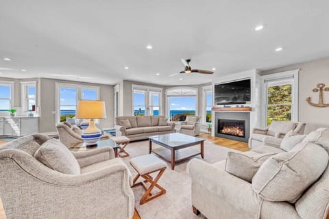 Lake views from the open living room