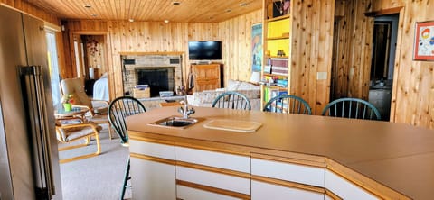 Looking into the living room from the kitchen.