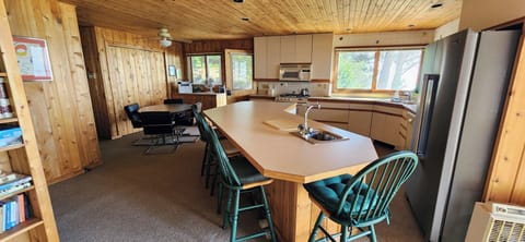 Dining area and kitchen from living room.