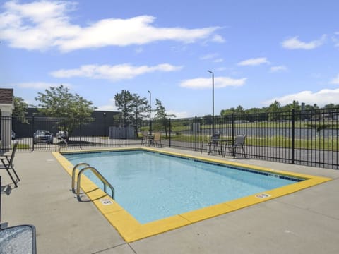 Enjoy a quiet dip in the clean, fenced pool.