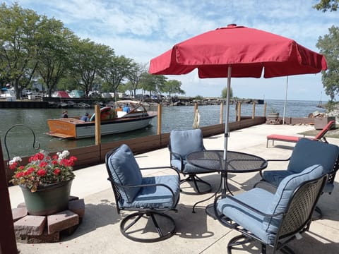 Watch the boats come in and out while enjoying a BBQ lunch.