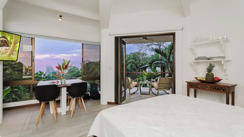 Serenity Escape bedroom at sunset