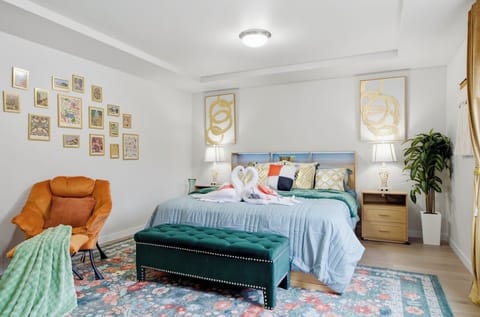King bed set and smart TV