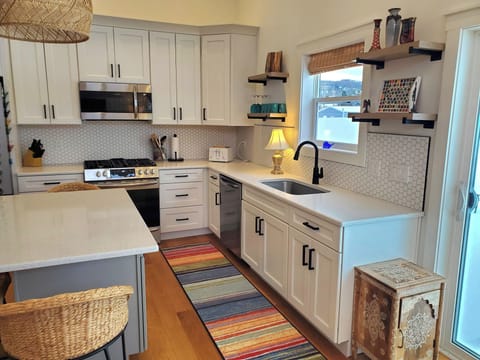 Spacious kitchen with many amenities