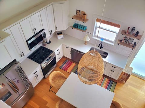 View of kitchen from upstairs landing