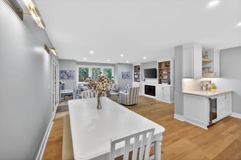 Dining table with bench seating
