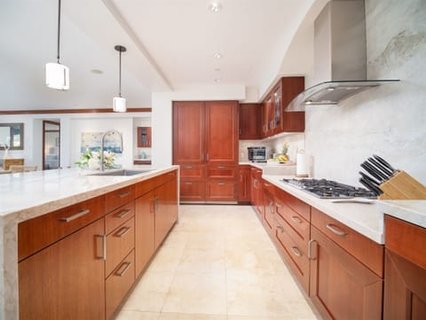 Fully Equipped Gourmet-Style Kitchen with Bar Seating