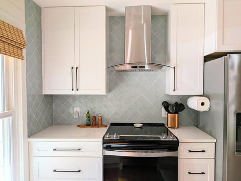 Our kitchen is fully equipped with every essential you need to cook with ease.