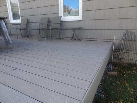 Large deck in backyard