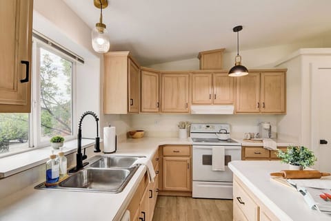 Everything you need is here; pots, pans, utensils, and more. 