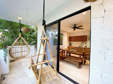 Apartment's Terrace and Living Area