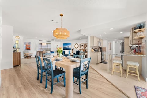 Dining table seats six