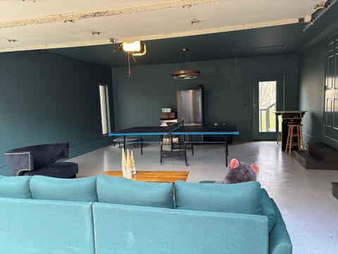 Garage converted to game room