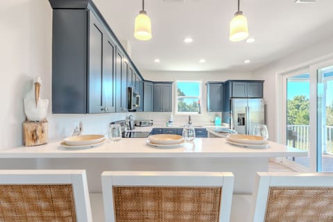 Breakfast bar seating.