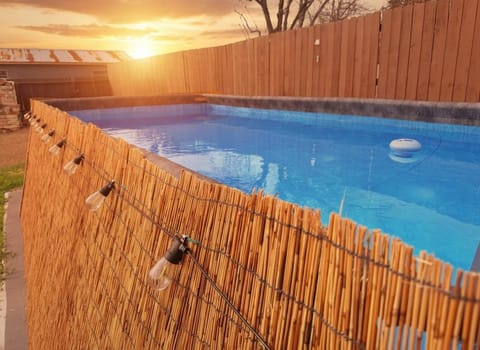 Relax and cool off in the 5 bedroom house's pool! 

24ft x 9ft x 4.5ft deep with child safety lock to pool entry. 